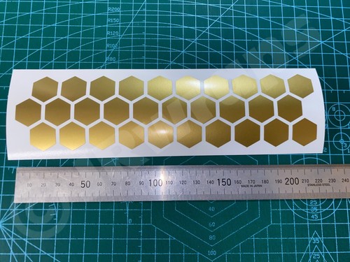 (X4) SECHSECK STREIFEN 220x55mm Aufkleber Decals Fahrradhelm BMX MTB Glanz Gold - Bild 3 von 6