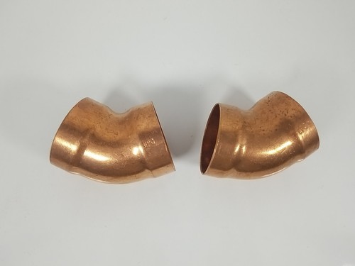 EPC DWV 2 Inch 45 Deg Copper Elbow Fitting 2" x 2" WROT Sweat