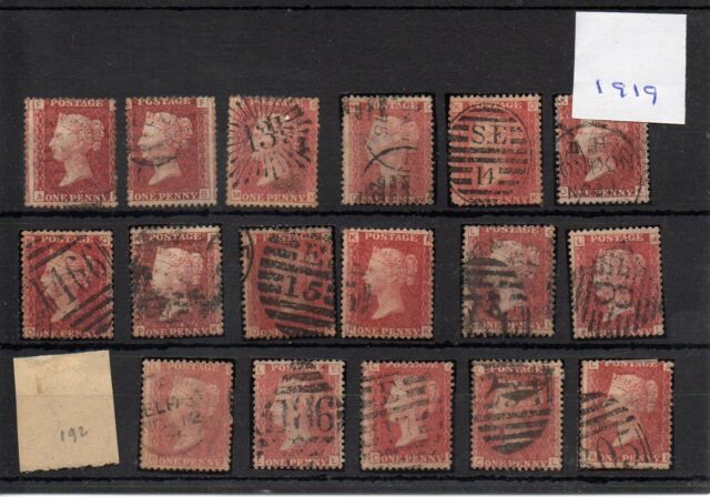 GB - Queen Victoria - (1919) Penny reds - on paper plated on reverse not g'teed GB - Queen Victoria - (1919) Penny reds - on paper plated on reverse not g'teed
