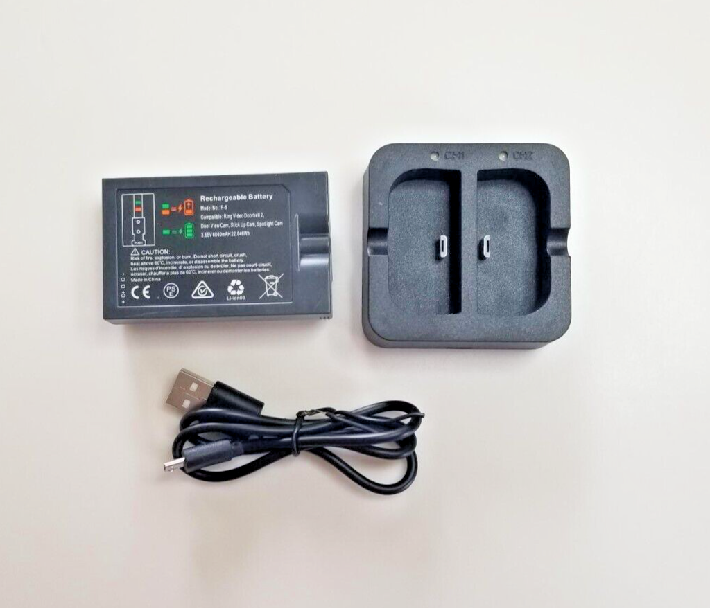 Charging Station and 1 Rechargeable 3.65V Lithium-Ion Battery for Ring, Open Box-image