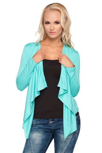 Cárdigan Blazer Cascada Damas Mangas Largas Encogimiento Bolero Plus Tallas 8 - 18 0526 - Imagen 9 de 12