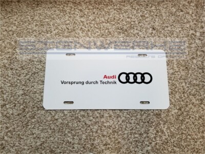 Audi vorsprung durch technik Plate metal novelty vanity license white plate