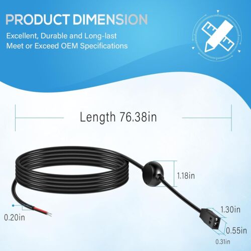 6 Feet PC 11 Filtered Power Cable for Humminbird All Helix 8/9/10/12/15/800/900 - Picture 7 of 10