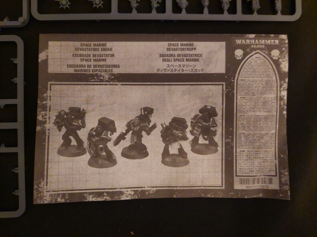 Games Workshop Warhammer 40k Space Marines Devastator Squad Bits Sprue 2008 OOP Games Workshop Warhammer 40k Space Marines Devastator Squad Bits Sprue 2008 OOP