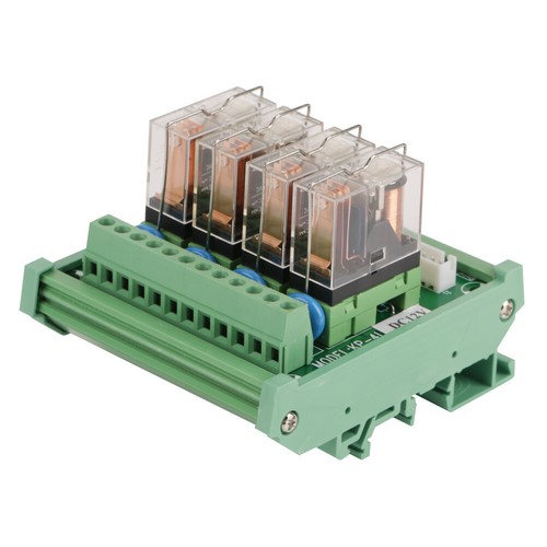 DC 12V Relay DIN Rail Mount 4‑channel 16A Power Relay Interface Module MFS