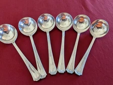National Silver Co.  EPNS -"Nine" Pattern Set of 6 Silver Plate Cream Spoons
