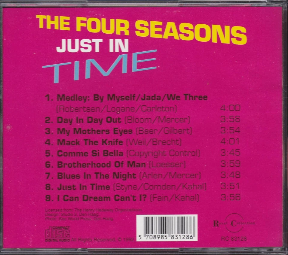 THE FOUR SEASONS / JUST IN TIME- CD 1992 - Bild 2 von 2