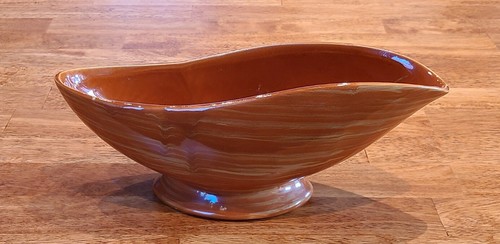 Vintage 1961 McCoy Pottery Harmony Line Burnt Orange Planter Bowl Mid Century - Picture 2 of 11