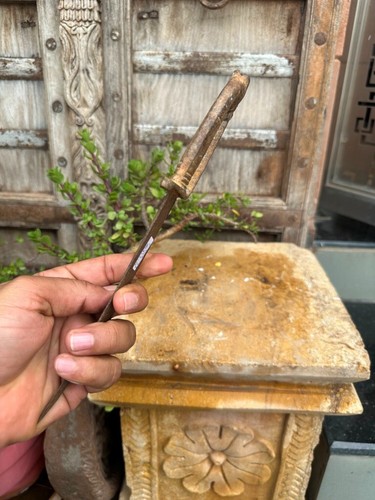 Vintage  Hand Forged Horse Head Handle Iron Blade Dagger Knife Khanjar Sword - Picture 5 of 6