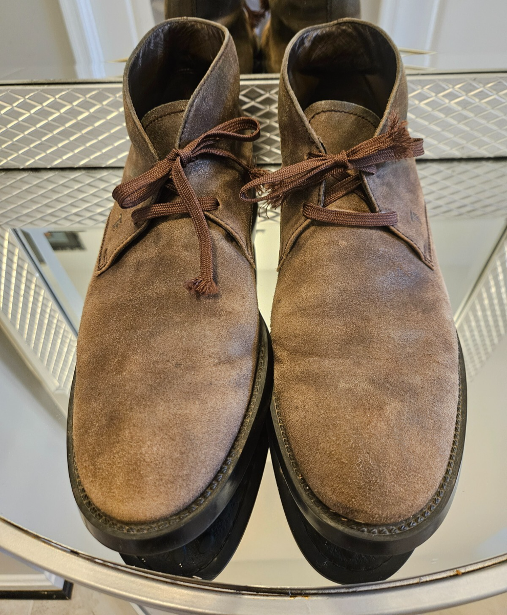 Tod\'s Brown Suede Chukka Boots with Black Sole Man BROWN Desert Boots in Suede XXM59K00D80RE09MCS611 | Tods main image 3
