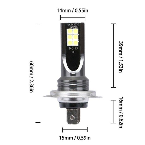 2Pcs H7 LED Headlight Conversion 110W 30000LM 6000K Error Free Canbus Bulbs Set - Picture 10 of 12