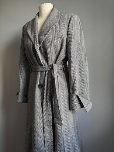 PRINCIPLES FIT FLARE COAT 14 12 schwarz weiß Fischgrät Gürtel Prinzessin neu mit Etikett £190 - Bild 7 von 21