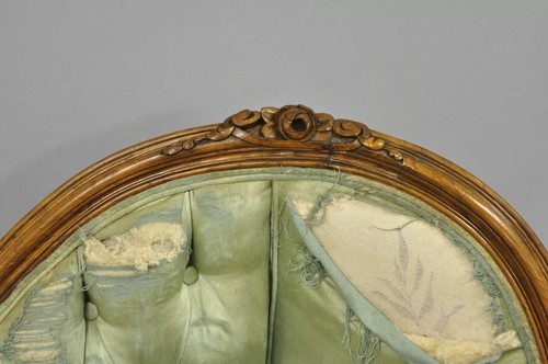 Antique French Louis XV Style Carved Walnut Double Hump Back Settee Loveseat - Picture 6 of 12