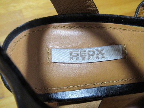 Sandali donna Geox taglia 35 EU neri in vera pelle tacco 8 cm fibbia scarpe - Foto 7 di 9