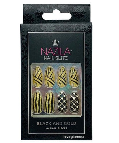 Nazila Nail Glitz Love Glamour Black And Gold - Picture 2 of 2