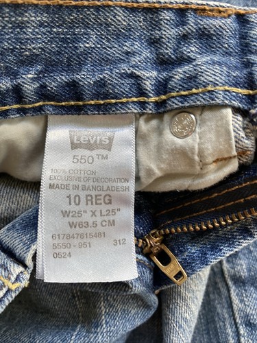 Vtg Levis 550 Relaxed Fit Jeans Boys Size 10 Reg 25x25 W 63.5 Med Wash - Picture 5 of 10
