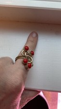 Modern Coral 925 Silver Ring Adjustable