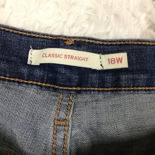 Levi's Womens Jeans Classic Straight Leg Blue Denim Indigo Medium Wash Plus 18W - Picture 6 of 13