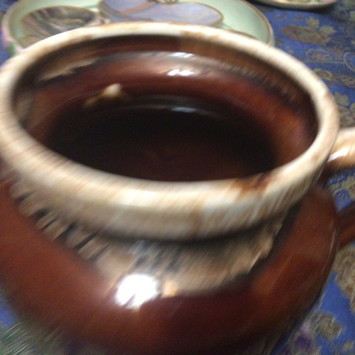 McCoy Pottery two handled planter Brown Drip Pot w/lid USA Ovenproof candy bowl - Picture 7 of 9