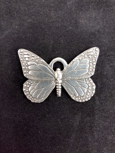 Pewter Ornaments & Button Covers Lot (5) Pieces Owl Butterfly ++ Christmas - Picture 3 of 8