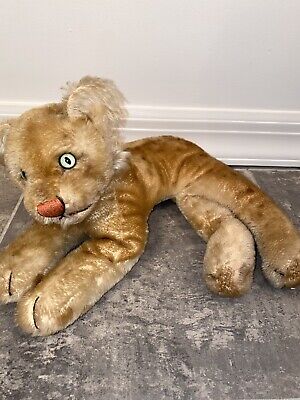 12” STEIFF ANTIQUE LION TIGER CUB VINTAGE STUFFED ANIMAL 12” STEIFF ANTIQUE LION TIGER CUB VINTAGE STUFFED ANIMAL
