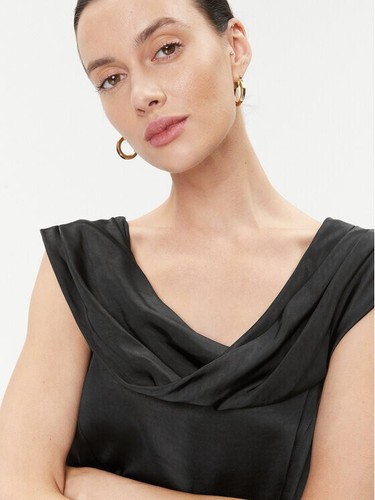 Ted Baker Dolynn Black Draped Neck Satin Jumpsuit Ted Size 5 UK 16 Bnwt - Picture 7 of 9