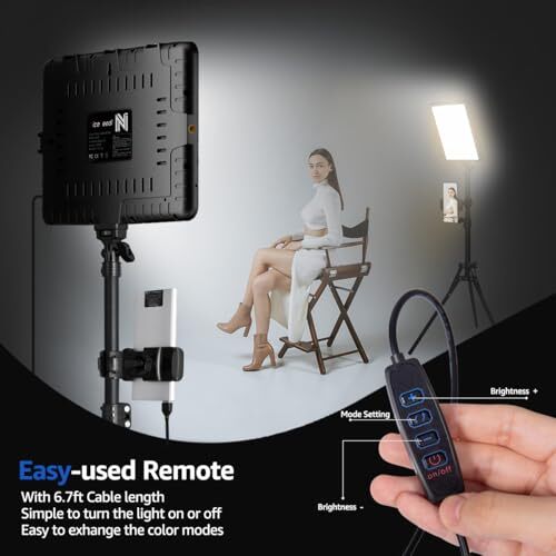 Kit Luce LED Da Studio Con Treppiede Regolabile E Supporto Per Telefono – 352 Perle, Temperatura 2800-6500K, CRI 97+, Dimmerabile 10-100%, Altezza Fino A 185cm
