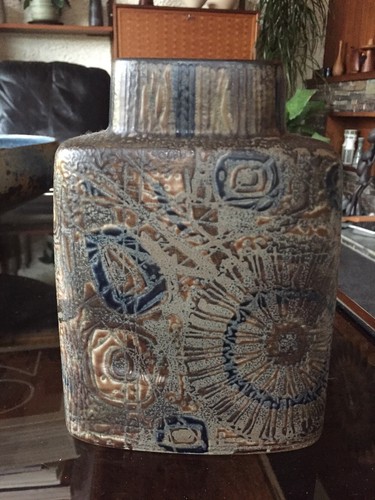 Vintage 1970s Royal Copenhagen Fajance Sunflower Vase 870 /3121 by Nils Thorsson