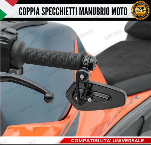 COPPIA SPECCHIETTI RETROVISORI MANUBRIO KAWASAKI Z 900 REGOLABILI CUSTOM NERO - Imagen 7 de 10