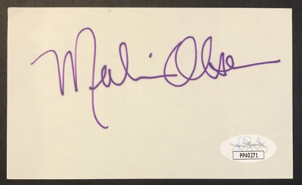 Merlin Olsen SIGNED 3X5 INDEX CARD LOS ANGELES RAMS HOF JSA CERTIFIED AUTOGRAPH! - Image 2 of 4