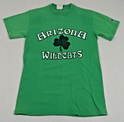 Vintage T-Shirt Champion Size S 90s Green University Arizona Wildcats Shamrock