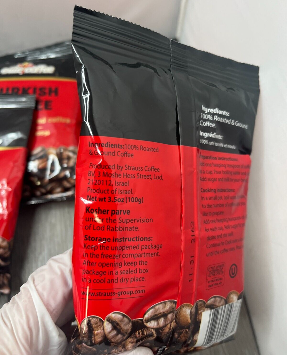 AT COFFEE 100g×4 4pk Elite Coffee Roasted and Ground Turkish Coffee 3.5 oz