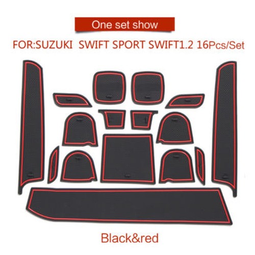 Rubber Non-slip Inner Gate Slot Mat Cup Holder Pads fits Suzuki Swift 1.2 SPORT - Picture 2 of 11