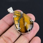 Tiger eye Gemstone Handmade Silver Stylish Pendant Jewelry 2" P-2807