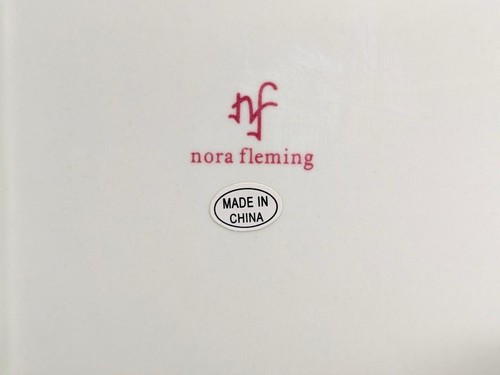 Nora Fleming Pearl Dot Square 9.25" Candy Dish Cocktail Napkin RETIRED Red Label - Picture 5 of 5