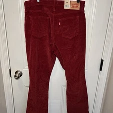 NWT Levi's Jeans Men’s 33x32 Rust Red 725 High Rise Bootcut Corduroy Boho Hippie