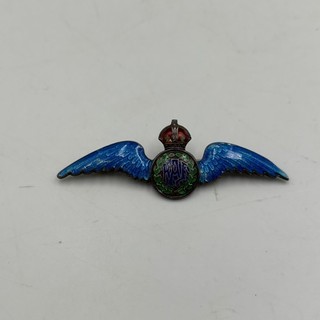 Vintage RAF Silver & Enamel Wings Sweetheart Brooch Badge c. WWII 55mm