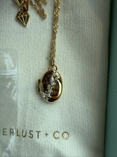 Wanderlust + Co Glimmer Pequeño Collar Medallón Oro 14K Vermeil - NUEVO - Imagen 3 de 11