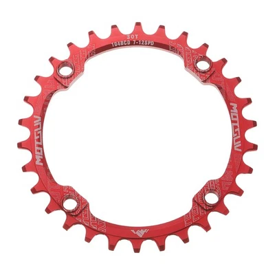 Für Bike 104BCD Kettenblatt 30T 125mm Rund Alu Narrow Wide Zahn Rot - Bild 1 von 4