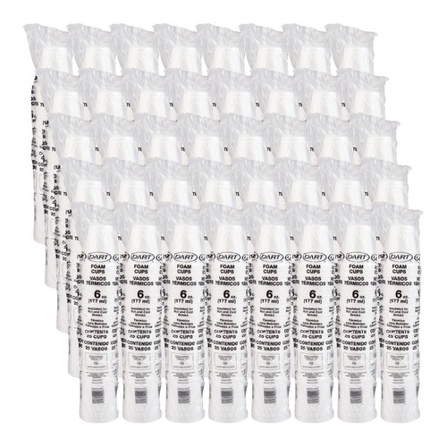 Dart 6J6 6 Unzen Weiß Schaumstoff Becher J-Cup Thermo Trinkbecher Kiste mit 1.000 - Bild 4 von 7