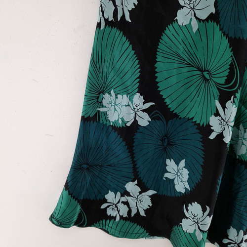 Warehouse Women's Mini Dress UK 6 Green Floral 100% Silk Short Mini - Picture 4 of 6