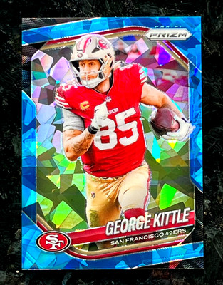 2025 Panini Prizm George Kittle Blue Cracked Ice 18/99 San Francisco 49ers #94