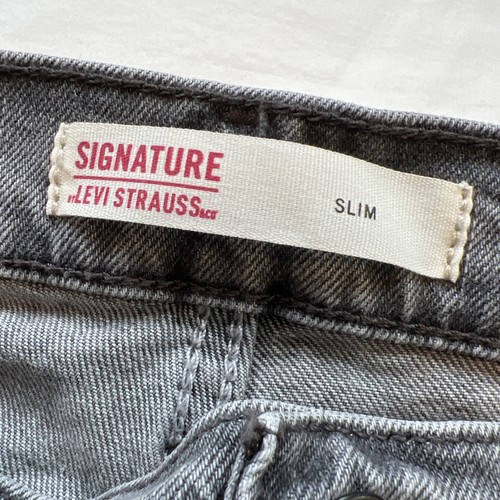 Signature Levi Strauss Men’s Slim Fit Jeans Gray Denim Mid Rise Stretch W38 L32 - Picture 5 of 12