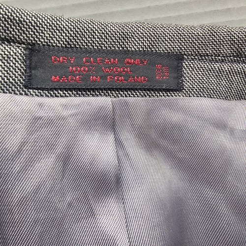 Vtg Andre Villard Paris Mens 2 Piece Gray 40R Double Breasted Solid Pants 34x29 - Picture 9 of 16