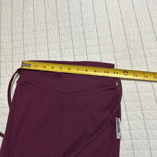Gymshark Women’s Ribbed Leggings Purple Burgundy Size Small High Waisted Stretch - Picture 8 of 8