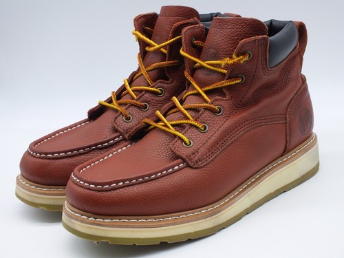 Handmen Men's Soft Toe Leather 6" Work Boots Style DG303 Tan Sz 11 US/10 UK - Picture 3 of 11
