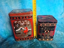 Vintage Lot Of 2 1960s 70s Tea Caddys.