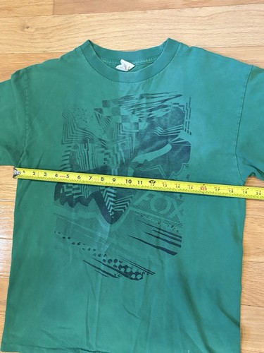 Vintage Fox Racing T Shirt Herren 90s Y2k Grün Distressed Grunge - Bild 9 von 9