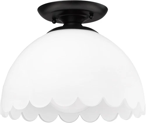 Dorinda 1-Light Semi-Flush Mount in Brushed Champagne Bronze - 12.25" Wide - Picture 3 of 9