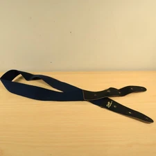 1980's Straps Unlimited Inc. USA Leather Guitar Strap Dark Blue